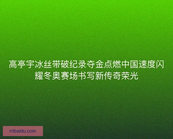 高亭宇冰丝带破纪录夺金点燃中国速度闪耀冬奥赛场书写新传奇荣光 高亭宇冰丝带破纪录夺金点燃中国速度闪耀冬奥赛场书写新传奇荣光